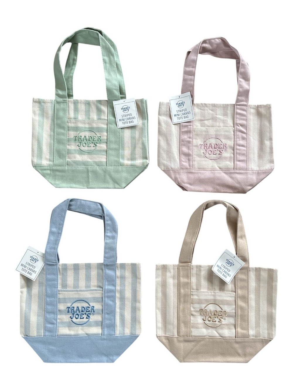Trader Joe’s Mini Canvas Tote Bag Set of 4 - 2026 Limited Edition